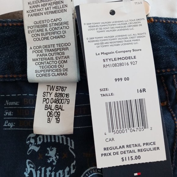 Tommy Hilfiger Boyfriend Bootcut easy fit Jeans NWT Size 16 - Picture 4 of 11